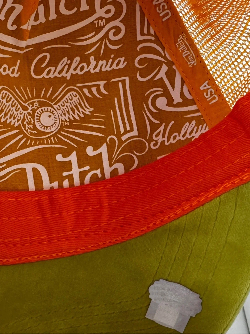 Von Dutch Lime Green & Orange Mesh Trucker Hat